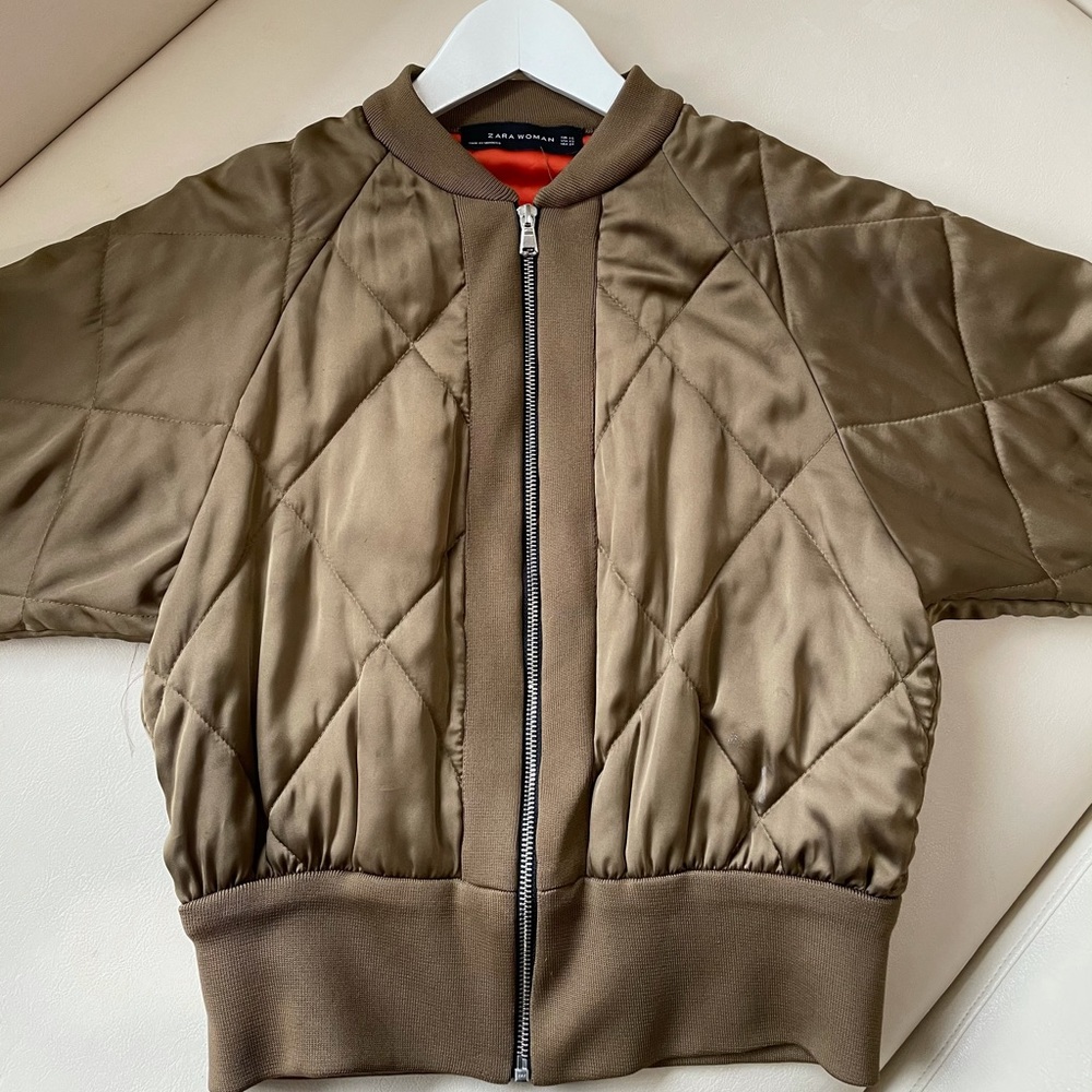 Zara Olive Green Zip Up Jacket